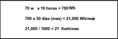 Calcular consumo energetico